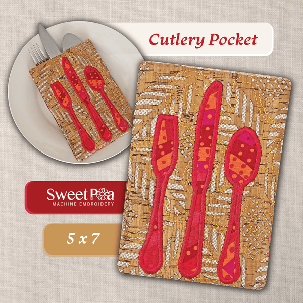 Cutlery pocket 5x7 - Sweet Pea