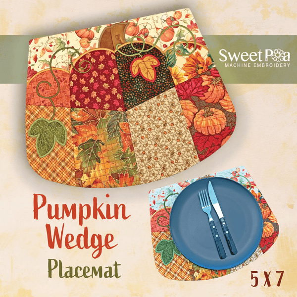 Pumpkin Wedge Placemat 5x7 - Sweet Pea