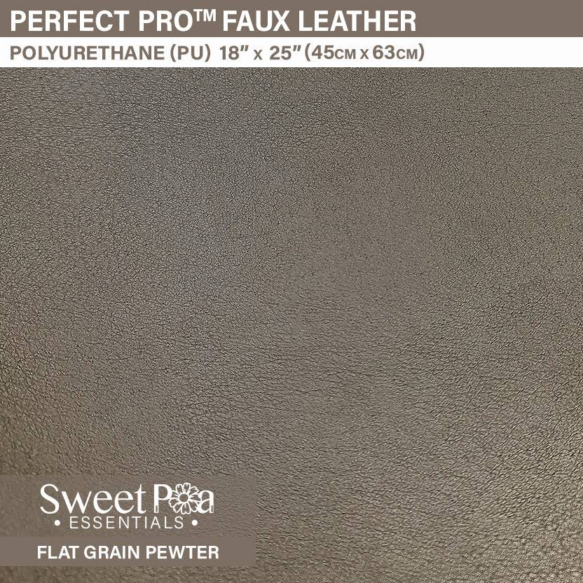 Perfect Pro™ Faux Leather - Flat Grain Pewter 0.8mm - Sweet Pea