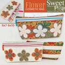 Flower Cosmetic Bag 5x7 6x10 - Sweet Pea