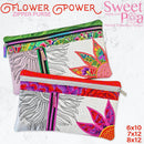 Flower Power Zipper Purse 6x10 7x12 8x12 - Sweet Pea