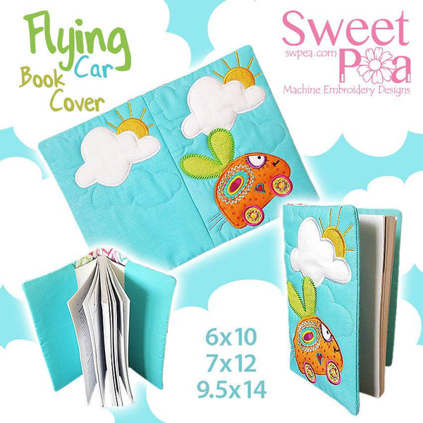 Flying Car Book Cover 6x10 7x12 9.5x14 - Sweet Pea