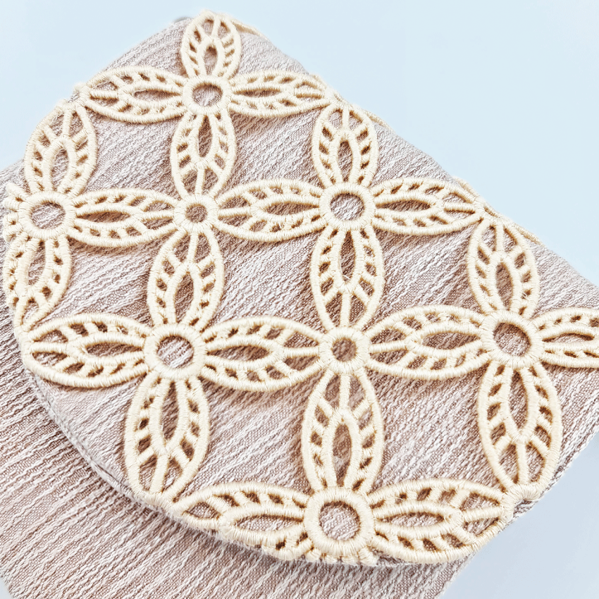 Free Standing Lace FSL Clutch in the hoop machine embroidery design