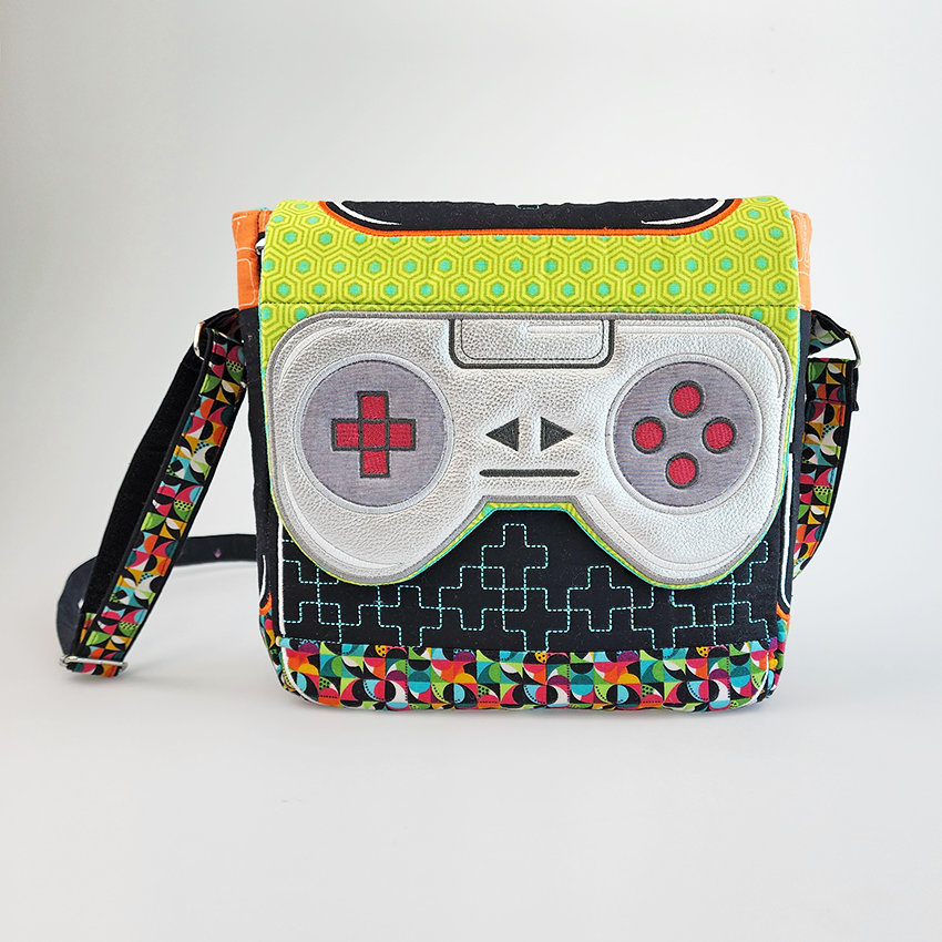 Game Controller Messenger Bag 6x10 7x12 In the hoop machine embroidery designs