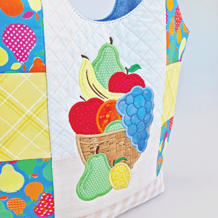 Fruit Bowl Grocery Shopping Bag 5x7 6x10 7x12 - Sweet Pea Australia In the hoop machine embroidery designs. in the hoop project, in the hoop embroidery designs, craft in the hoop project, diy in the hoop project, diy craft in the hoop project, in the hoop embroidery patterns, design in the hoop patterns, embroidery designs for in the hoop embroidery projects, best in the hoop machine embroidery designs perfect for all hoops and embroidery machines