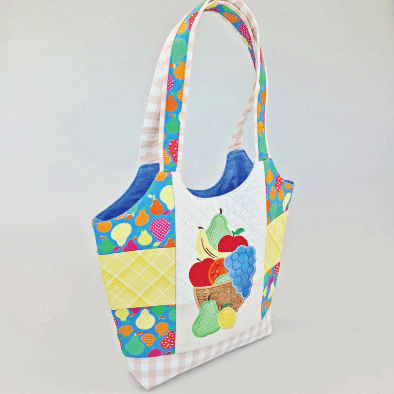 Fruit Bowl Grocery Shopping Bag 5x7 6x10 7x12 - Sweet Pea In The Hoop Machine Embroidery Design