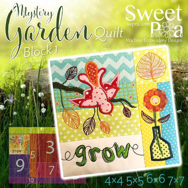 Mystery Garden BOM Sew Along Quilt Block 1 - Sweet Pea