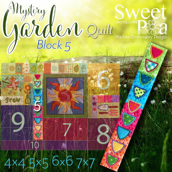 Mystery Garden BOM Sew Along Quilt Block 5 - Sweet Pea