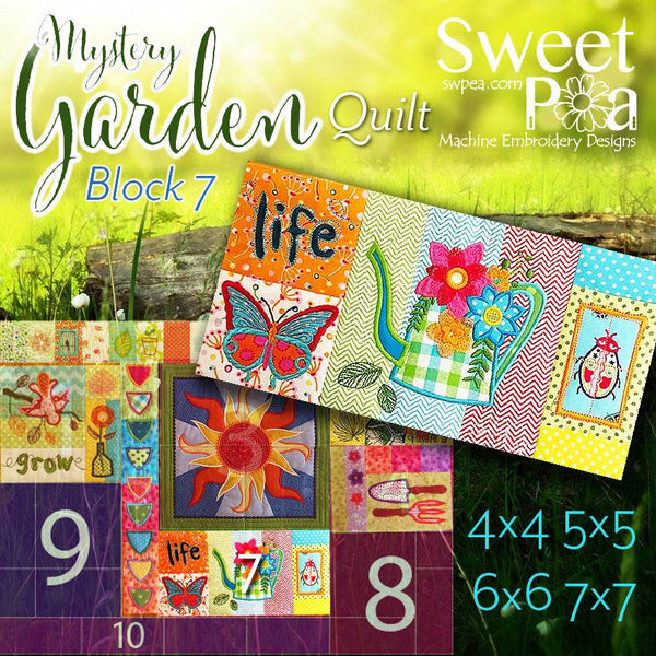 Mystery Garden BOM Sew Along Quilt Block 7 - Sweet Pea