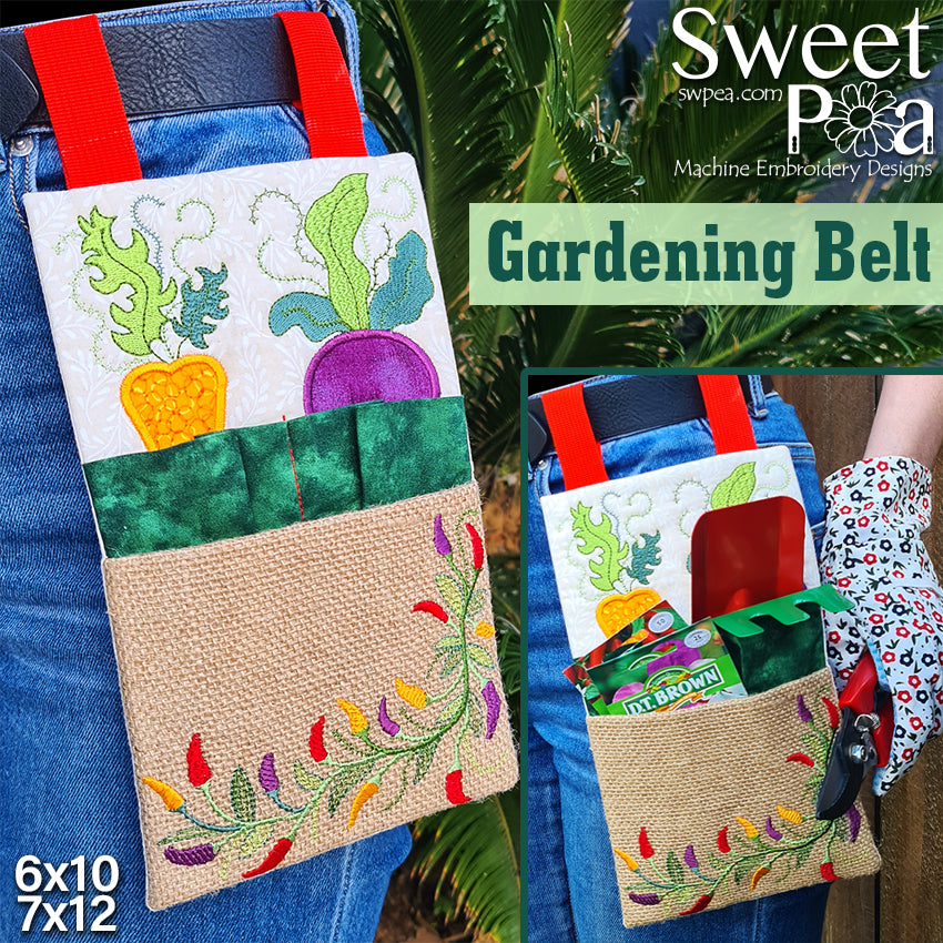 Gardening Belt 6x10 7x12 - Sweet Pea Australia In the hoop machine embroidery designs. in the hoop project, in the hoop embroidery designs, craft in the hoop project, diy in the hoop project, diy craft in the hoop project, in the hoop embroidery patterns, design in the hoop patterns, embroidery designs for in the hoop embroidery projects, best in the hoop machine embroidery designs perfect for all hoops and embroidery machines