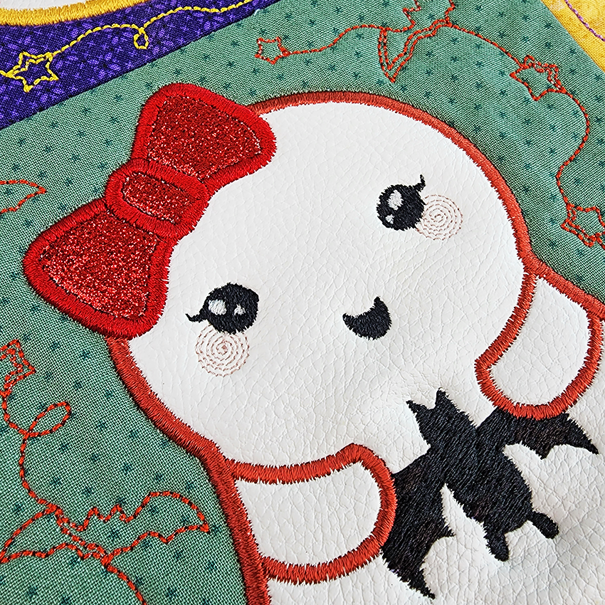 Cute Ghost Runner 4x4 5x5 6x6 7x7 In the hoop machine embroidery designs