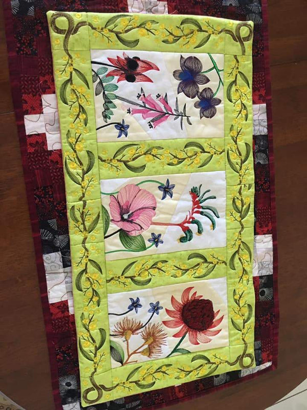 ITH Machine Embroidery Design - Golden Wattle Quilt Border