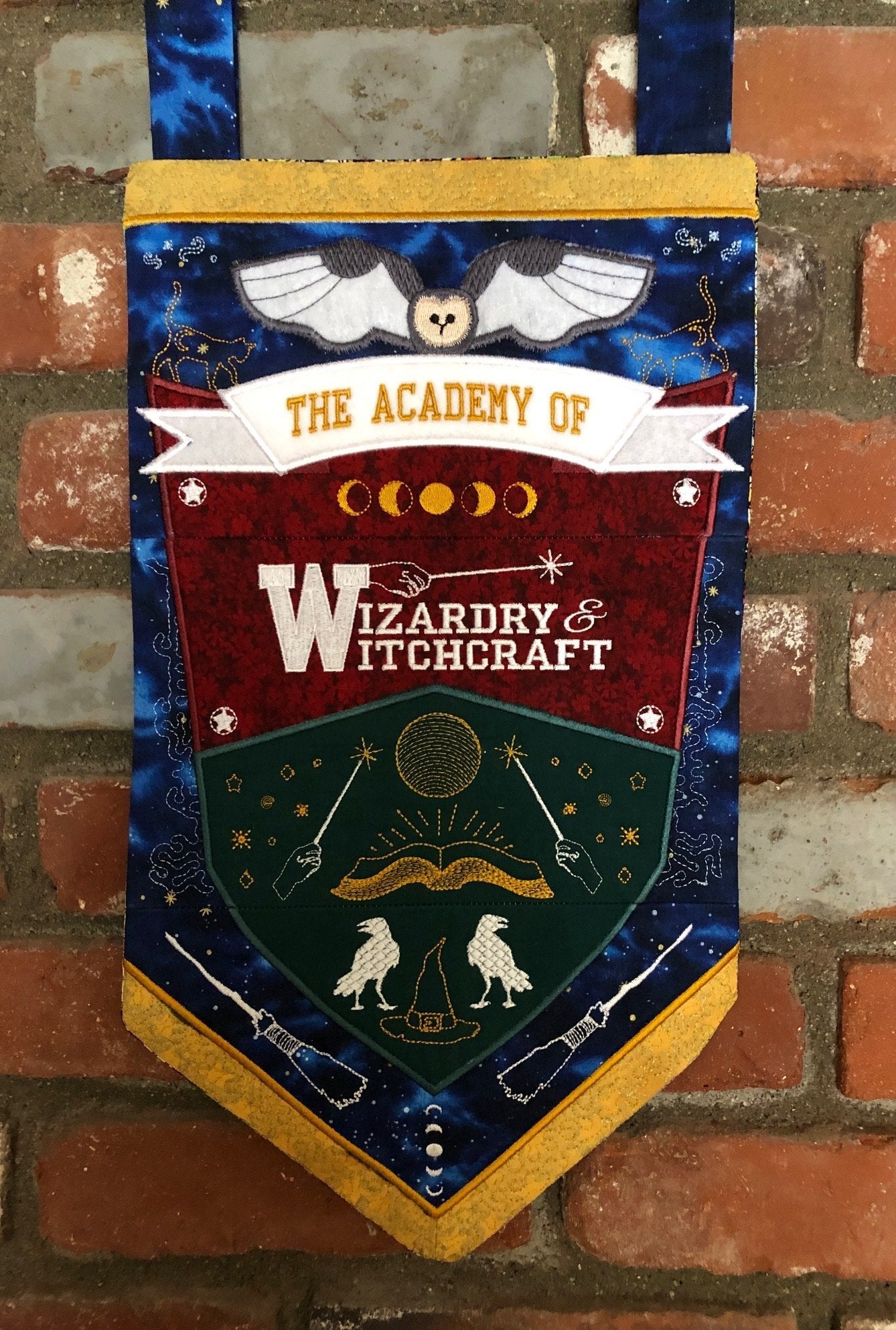 Witches & Wizards Flag or Table Runner 5x7 6x10 7x12 - Sweet Pea Australia In the hoop machine embroidery designs. in the hoop project, in the hoop embroidery designs, craft in the hoop project, diy in the hoop project, diy craft in the hoop project, in the hoop embroidery patterns, design in the hoop patterns, embroidery designs for in the hoop embroidery projects, best in the hoop machine embroidery designs perfect for all hoops and embroidery machines