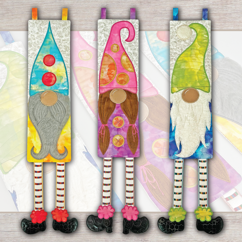 Mix and Match Gnome Hangers 5x7 6x10 7x12 - Sweet Pea In The Hoop Machine Embroidery Design