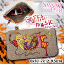Graffiti Music zipper Bag 6x10 7x12 9.5x14 - Sweet Pea