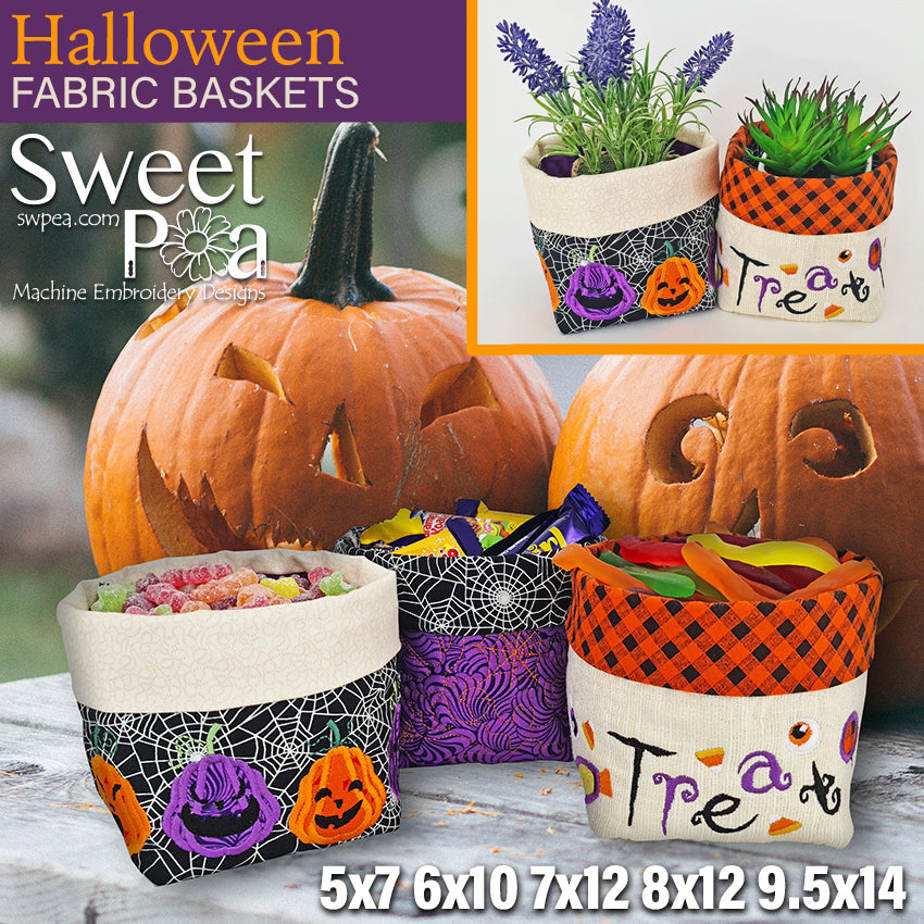 Halloween Fabric Baskets 5x7 6x10 7x12 8x12 9.5x14 - Sweet Pea Australia In the hoop machine embroidery designs. in the hoop project, in the hoop embroidery designs, craft in the hoop project, diy in the hoop project, diy craft in the hoop project, in the hoop embroidery patterns, design in the hoop patterns, embroidery designs for in the hoop embroidery projects, best in the hoop machine embroidery designs perfect for all hoops and embroidery machines