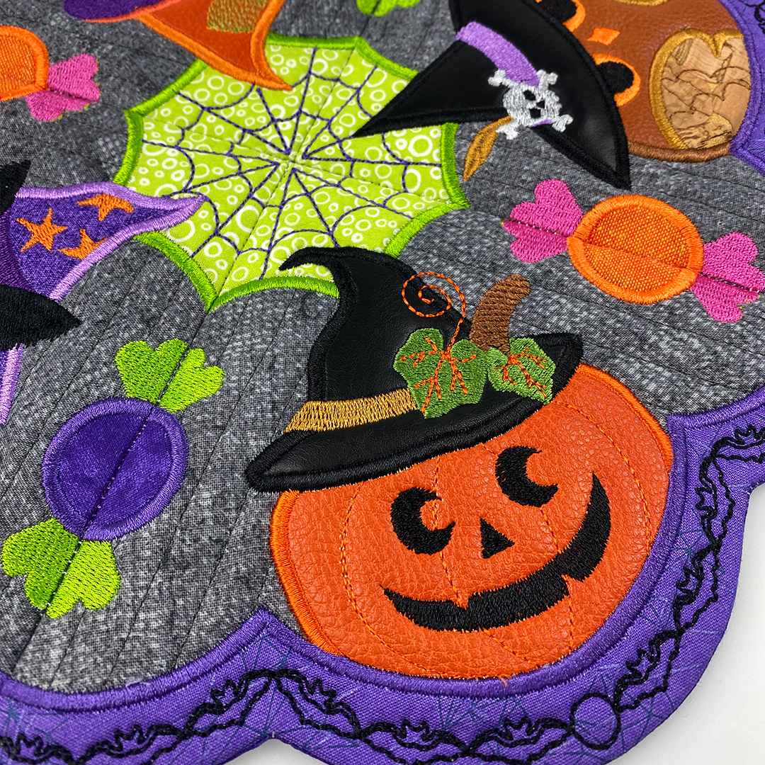 Halloween Friends Table Topper pumpkin close up