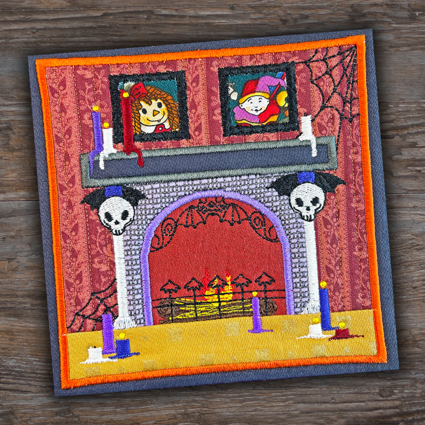 BOW Halloween Haunted House Quilt - Block 10 In the hoop machine embroidery designs