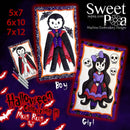 Halloween Boy and Girl Colouring in Mugrug set 5x7 6x10 7x12 - Sweet Pea