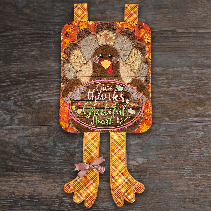 Turkey Hanger 5x7 6x10 7x12 In the hoop machine embroidery designs