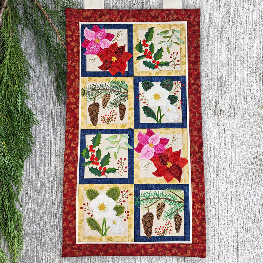 Festive Foliage Window Hanger 4x4 5x5 6x6 7x7 8x8 In the hoop machine embroidery designs