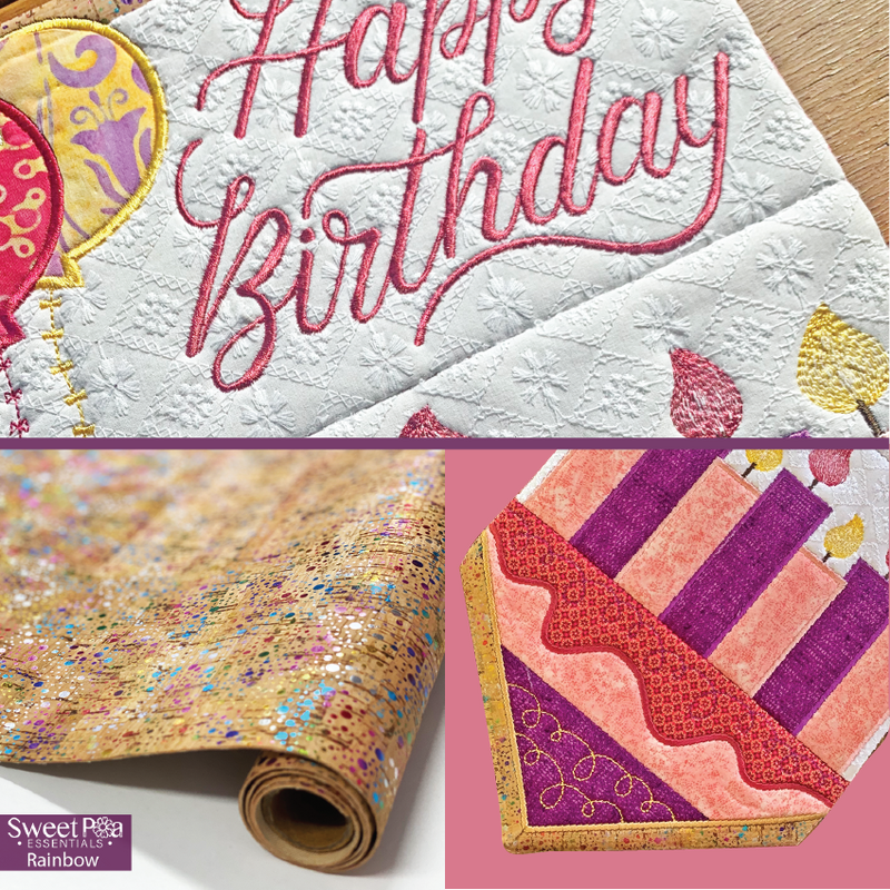 Happy Birthday Flag 5x7 6x10 7x12 - Sweet Pea In The Hoop Machine Embroidery Design