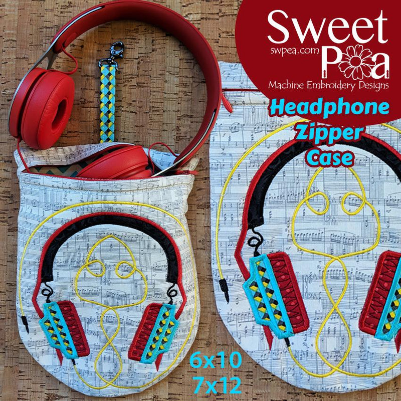 Embroidery Design ITH - Headphone Zipper Case