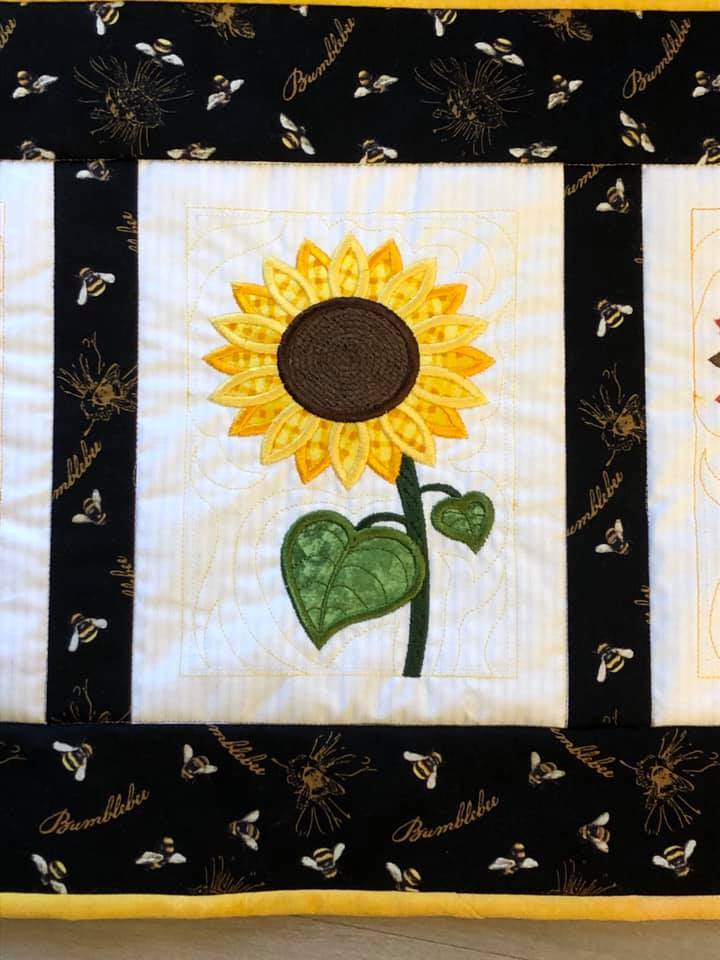 Sunflower Flower Block Add-on 5x7 6x10 8x12 - Sweet Pea Australia In the hoop machine embroidery designs. in the hoop project, in the hoop embroidery designs, craft in the hoop project, diy in the hoop project, diy craft in the hoop project, in the hoop embroidery patterns, design in the hoop patterns, embroidery designs for in the hoop embroidery projects, best in the hoop machine embroidery designs perfect for all hoops and embroidery machines