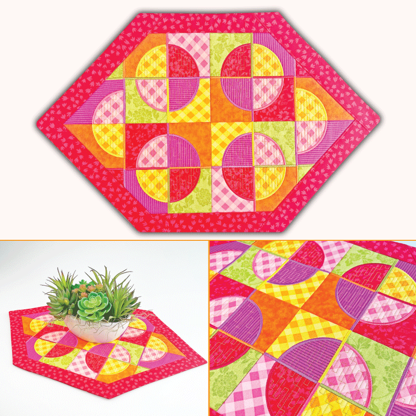 Hexagonal Candle Mat / Table Centre 5x7 6x10 7x12 - Sweet Pea Australia In the hoop machine embroidery designs. in the hoop project, in the hoop embroidery designs, craft in the hoop project, diy in the hoop project, diy craft in the hoop project, in the hoop embroidery patterns, design in the hoop patterns, embroidery designs for in the hoop embroidery projects, best in the hoop machine embroidery designs perfect for all hoops and embroidery machines