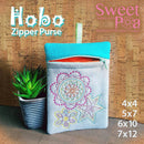 Hobo Zipper Purse 4x4, 5x7, 6x10 and 7x12 - Sweet Pea