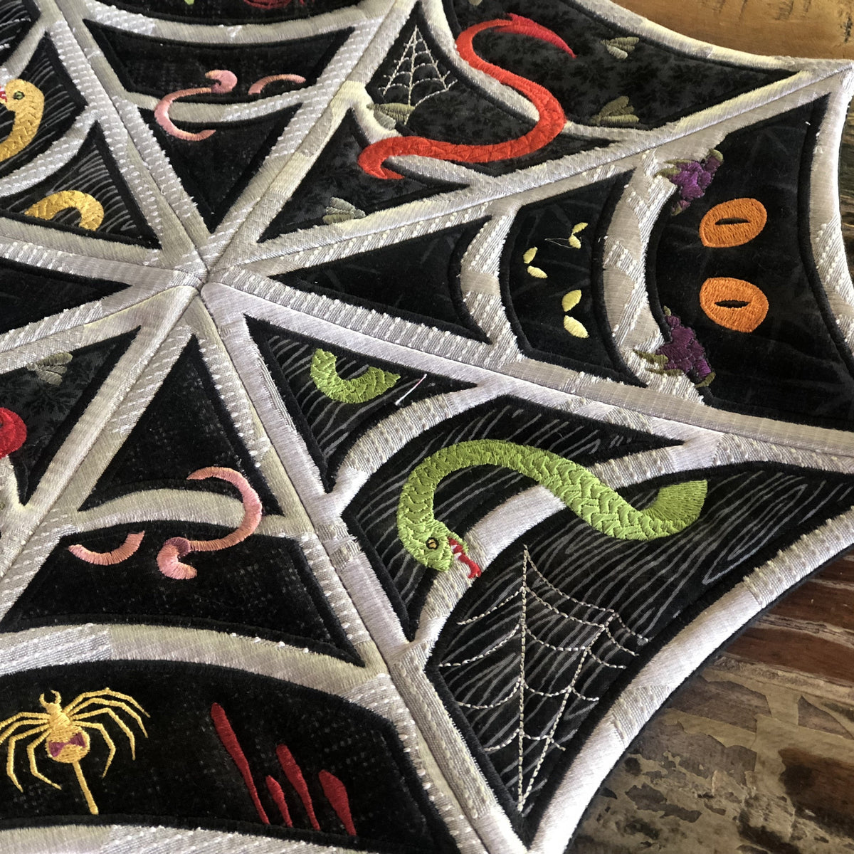 Spiders Web Table Centre 5x7 6x10 7x12 - Sweet Pea Australia In the hoop machine embroidery designs. in the hoop project, in the hoop embroidery designs, craft in the hoop project, diy in the hoop project, diy craft in the hoop project, in the hoop embroidery patterns, design in the hoop patterns, embroidery designs for in the hoop embroidery projects, best in the hoop machine embroidery designs perfect for all hoops and embroidery machines