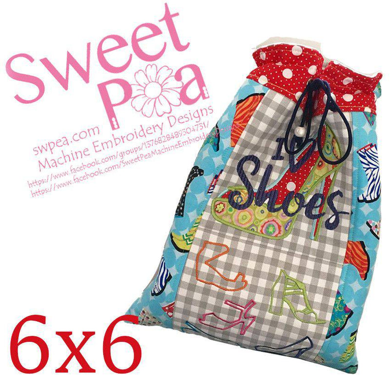 I Love Shoes Shoe Bag 6x6 - Sweet Pea