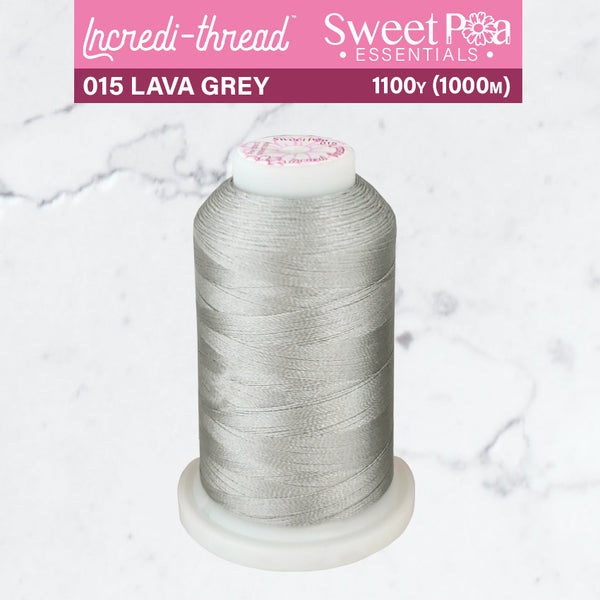 Incredi-Thread™ Spool  - 015 LAVA GREY - Sweet Pea In The Hoop Machine Embroidery Design