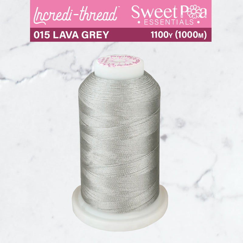 Incredi-Thread™ Spool  - 015 LAVA GREY - Sweet Pea In The Hoop Machine Embroidery Design