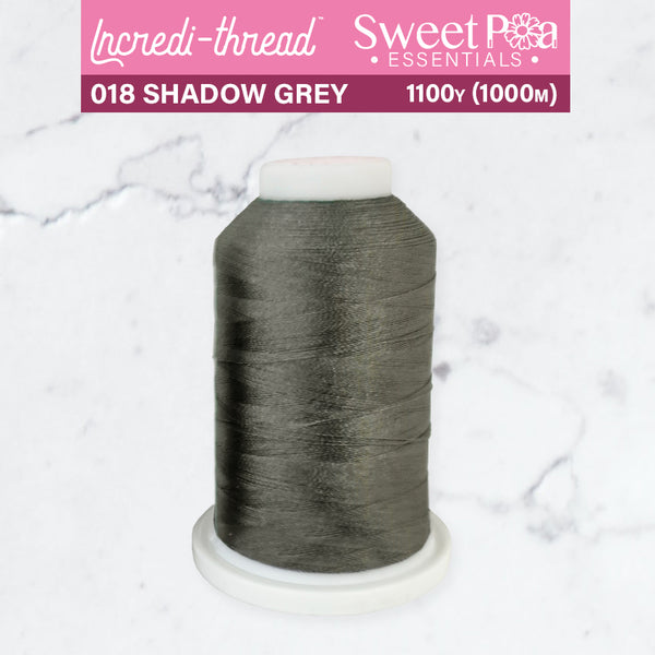 Incredi-Thread™ Spool  - 018 SHADOW GREY - Sweet Pea In The Hoop Machine Embroidery Design