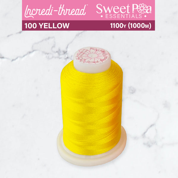 Incredi-Thread™ Spool  - 100 YELLOW - Sweet Pea In The Hoop Machine Embroidery Design