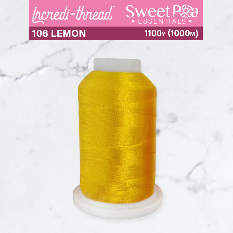 Incredi-Thread™ Spool  - 106 LEMON - Sweet Pea In The Hoop Machine Embroidery Design