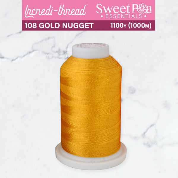 Incredi-Thread™ Spool  - 108 GOLD NUGGET - Sweet Pea In The Hoop Machine Embroidery Design