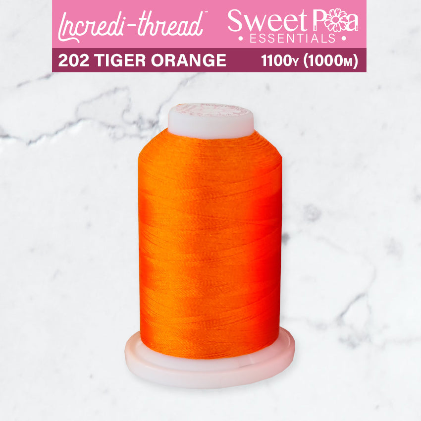 Incredi-Thread™ Spool  - 202 TIGER ORANGE - Sweet Pea Australia In the hoop machine embroidery designs. in the hoop project, in the hoop embroidery designs, craft in the hoop project, diy in the hoop project, diy craft in the hoop project, in the hoop embroidery patterns, design in the hoop patterns, embroidery designs for in the hoop embroidery projects, best in the hoop machine embroidery designs perfect for all hoops and embroidery machines