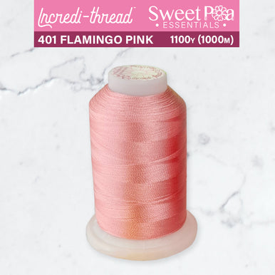 Incredi-Thread™ Spool  - 401 FLAMINGO PINK - Sweet Pea In The Hoop Machine Embroidery Design
