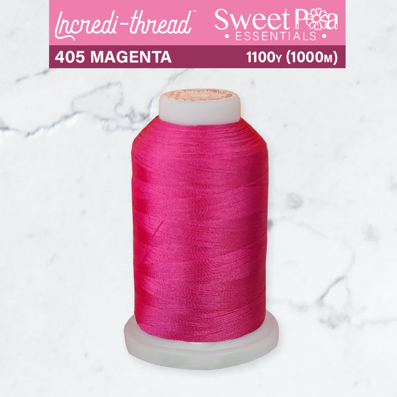Incredi-Thread™ Spool  - 405 MAGENTA - Sweet Pea In The Hoop Machine Embroidery Design