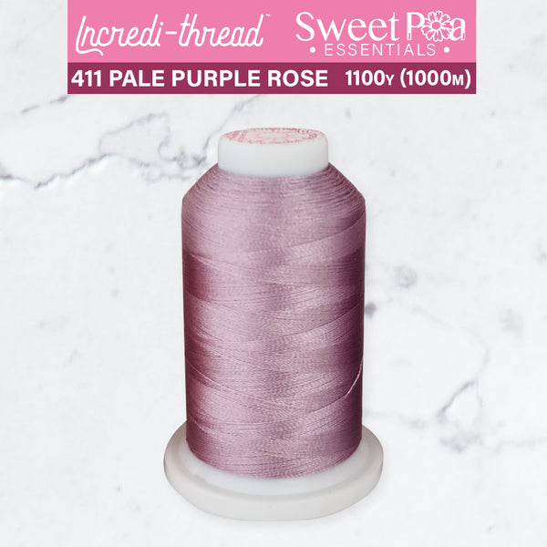 Incredi-Thread™ Spool  - 411 PALE PURPLE ROSE - Sweet Pea In The Hoop Machine Embroidery Design