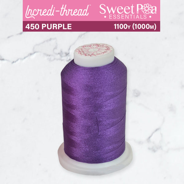Incredi-Thread™ Spool  - 450 PURPLE - Sweet Pea In The Hoop Machine Embroidery Design