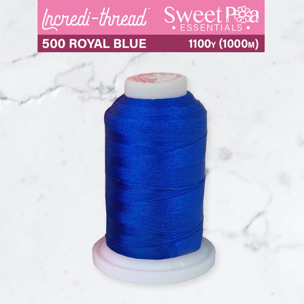 Incredi-Thread™ Spool  - 500 ROYAL BLUE - Sweet Pea In The Hoop Machine Embroidery Design