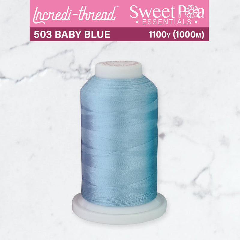 Incredi-Thread™ Spool  - 503 BABY BLUE - Sweet Pea In The Hoop Machine Embroidery Design