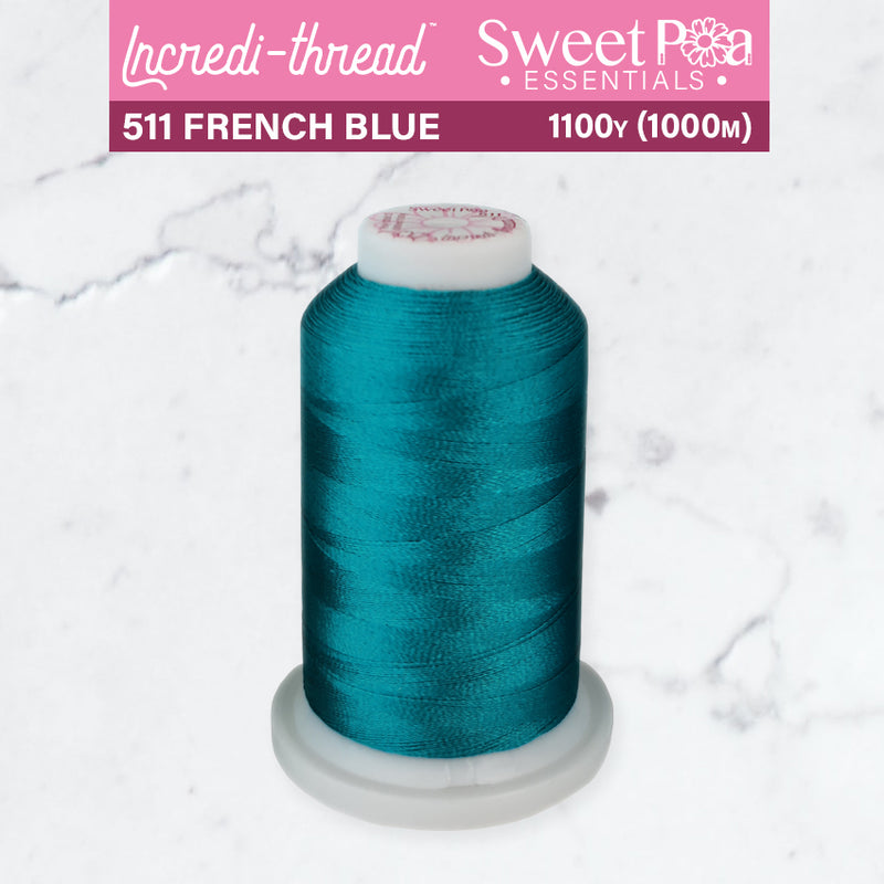 Incredi-Thread™ Spool  - 511 FRENCH BLUE - Sweet Pea In The Hoop Machine Embroidery Design
