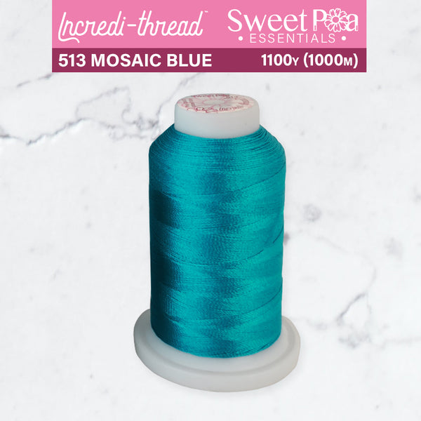 Incredi-Thread™ Spool  - 513 MOSAIC BLUE - Sweet Pea In The Hoop Machine Embroidery Design