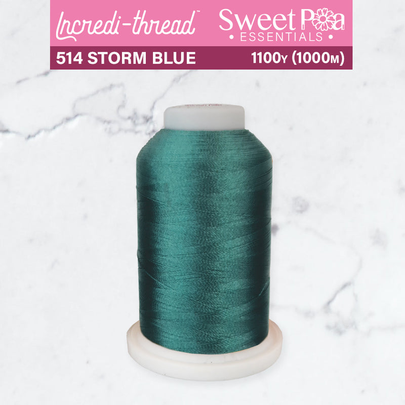 Incredi-Thread™ Spool  - 514 STORM BLUE - Sweet Pea In The Hoop Machine Embroidery Design