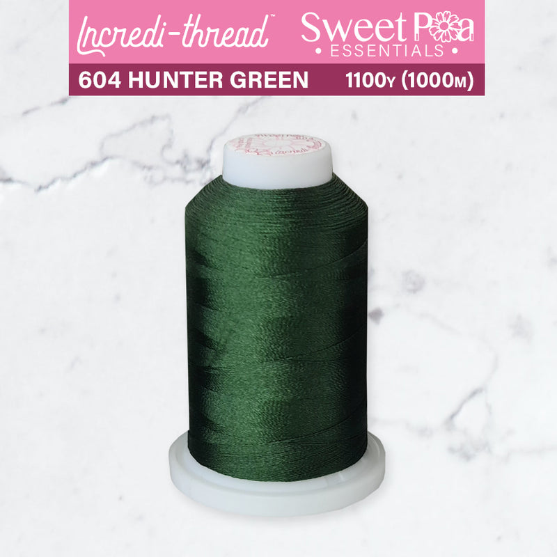 Incredi-Thread™ Spool  - 604 HUNTER GREEN - Sweet Pea In The Hoop Machine Embroidery Design