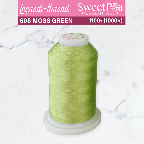 Incredi-Thread™ Spool  - 608 MOSS GREEN - Sweet Pea In The Hoop Machine Embroidery Design